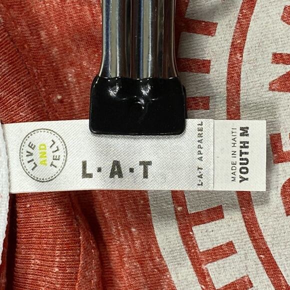 LAT Red Melange Summer Camp Jersey Tee Youth Medium Short Sleeve Crew Neck - Picture 4 of 11